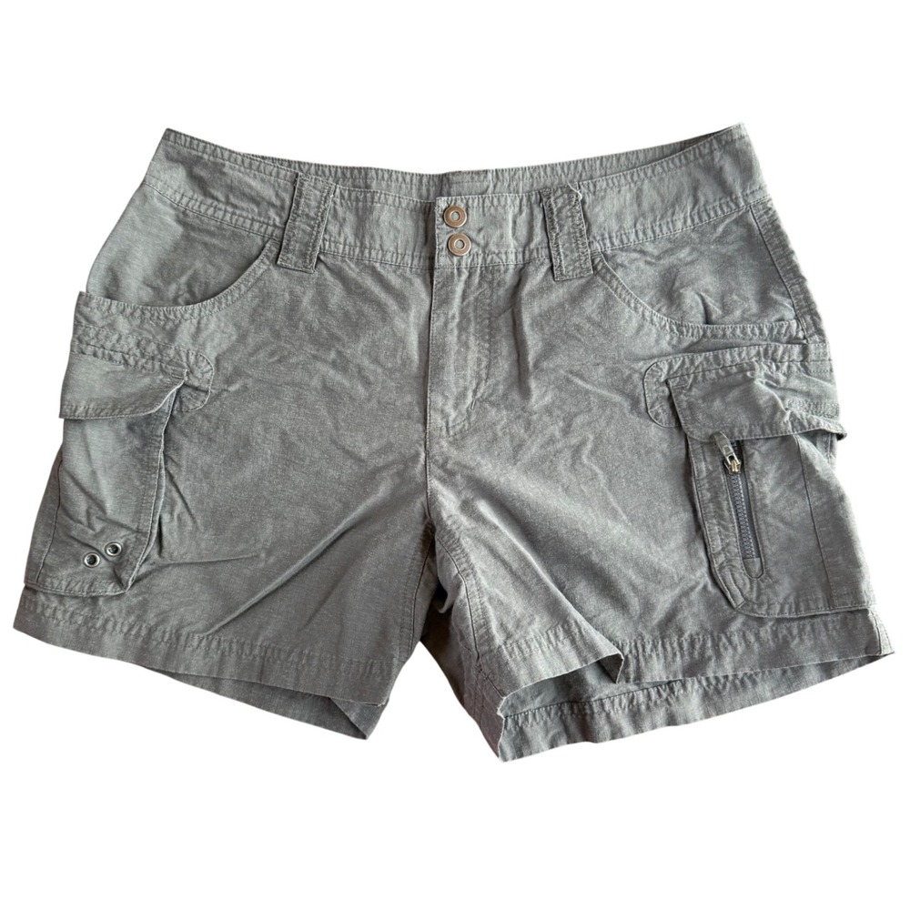 Columbia Cargo Shorts Womens 10 Grey Ripstop Omni-Shade Hiking Utility Outdoor